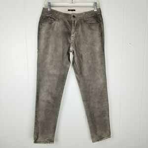 Pas de Calais Size Medium Gray Coated Skinny Jeans Treated Luxury Denim Slim Leg